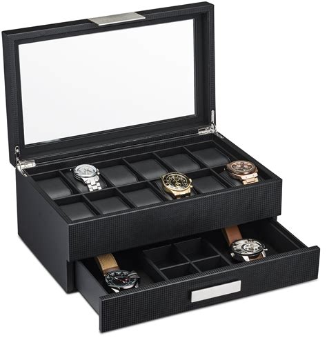 black metal watch box|watch black box online free.